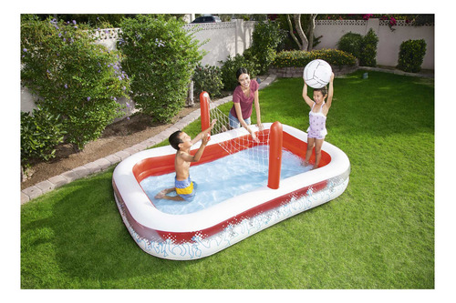 Imagen 2 de 2 de Pileta inflable rectangular Bestway 54125 636L roja y blanca