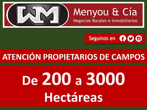 Venta Compra De Campo De 200has A 2500has Forestal Ganadero