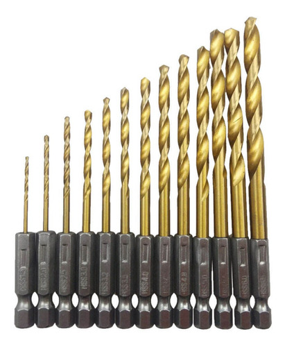 13pcs Taladro Broca Vástago Hexagonal De Acero De Alta