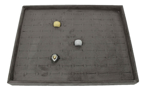 Bandeja Para 100 Anéis - Suede Marrom Formato H