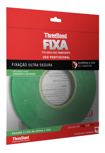 Fita Dupla Face Cola Em Vidro Metal Madeira Pvc Parede Piso Cor Transparente Liso