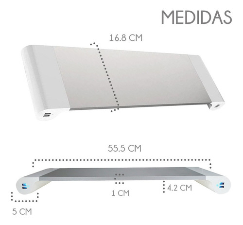 Soporte De Escritorio Para Monitor iMac Macbook Air Pro Lap Color Gris plata