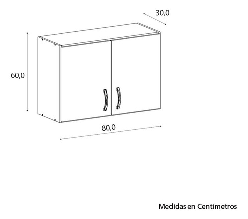 Alacena 2 Puertas 80 Cm Blanca Mueble Organizador Cocina