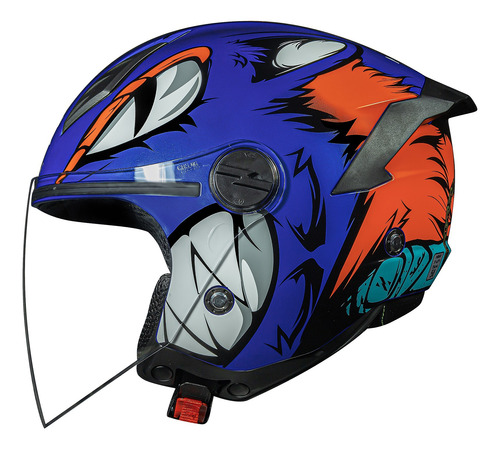 Capacete Masculino Feminino Aberto Norisk Neo Hyena Azul