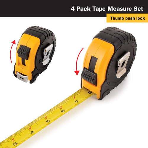 Conjunto De Fita Métrica Titan 10902 Com 4 Peças (3,7 M, 4,9