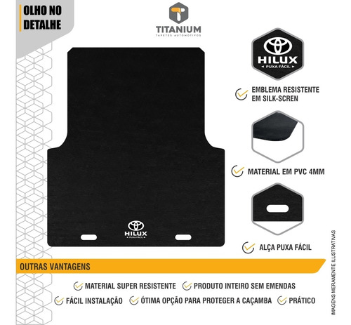 Imagem 6 de 6 de Tapete Caçamba Toyota Hilux 2005/... - Puxa Fácil