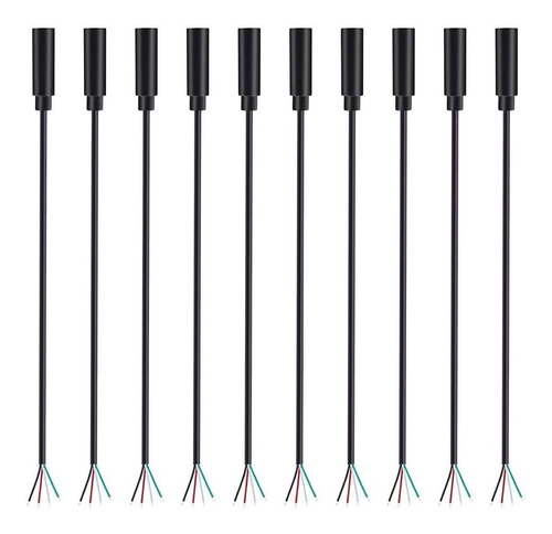 Cable 3.5mm Trrs 4 Polos Hembra A Cable Desnudo, 10 Pack