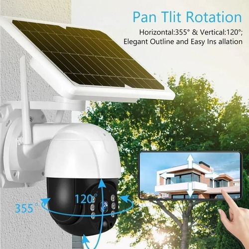 Imagen 6 de 8 de Cámara Ip Solar Seguridad Wifi Exterior Hd 1080p