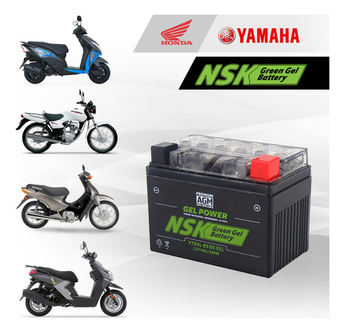 Batería Nsk De Gel- Ytx4l- Para Honda Crf150 F | Crf230 F