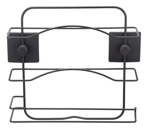 Porta Papel Cozinha 3 Em 1 Parede Fixação C/ Dupla Face 3m Preto