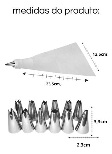 Kit De Bicos Para Confeitar Com Saco 12 Bico Confeitero