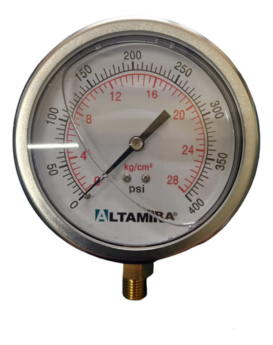 Manometro 400 Psi/0-28 Kg Glicerina Altamira Caratula 4pulg.