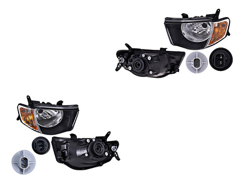 Kit Faros Delanteros Manual C/cto Ambar P/halog L200 08/15