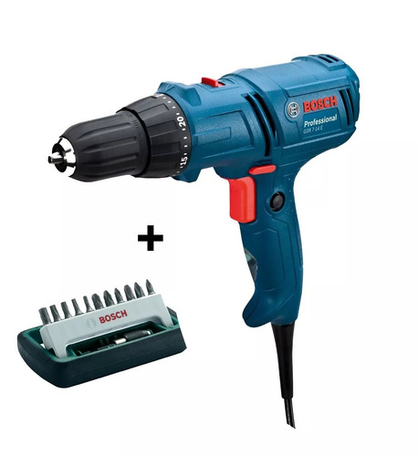 Taladro atornillador eléctrico de 10mm Bosch GSR 7-14 E 400W + accesorio con caja de cartón 220V