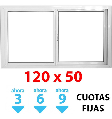 Imagen 1 de 9 de Ventana Corrediza Alum 120x50cm
