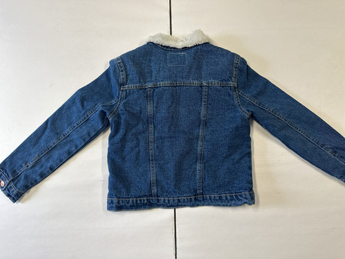 Chamarra Levis Mezclilla Sherpa Trucker Niña Grande Borrega
