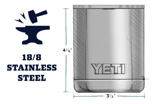 Vaso Yeti 10oz Lowball 295ml Térmico Black 10oz Lowball