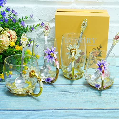 Taza De Té De Cristal Transparente Con Cuchara, Diseño De Ma