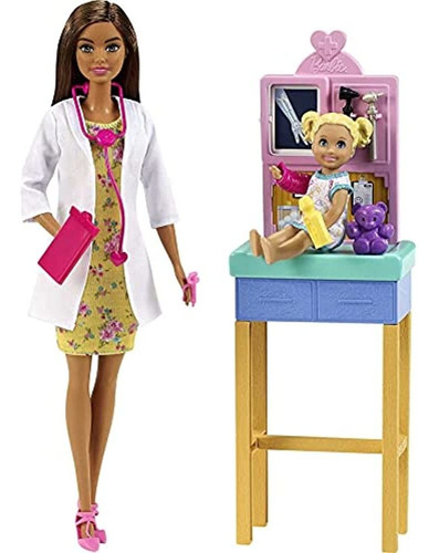 Juego De Pediatra Barbie, Muñeca Morena (12 Pulgadas)