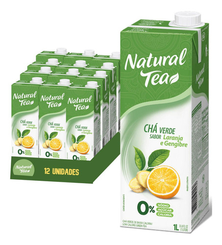 Chá Verde Com Laranja & Gengibre Natural Tea 1l 12 Litros
