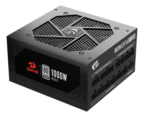 Fonte Redragon Rgps 1000w Preta 80 Plus Platinum Cor Preto 110V/220V