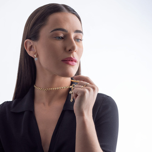 Anel Pavê Em Ouro 18k Com 61 Pontos De Diamante Aro 18