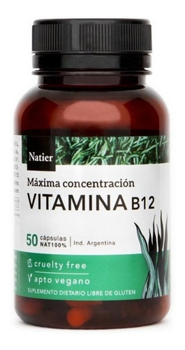Vitamina B12 Natier Piel Cabello Sistema Nervioso 50cap