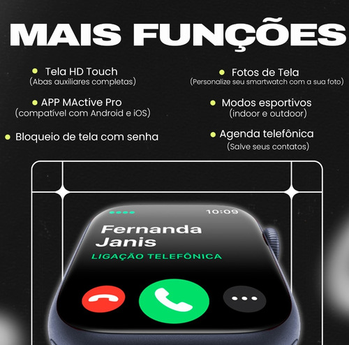 Smartwatch Série 10 2025 - Compatível Com iPhone E Android -