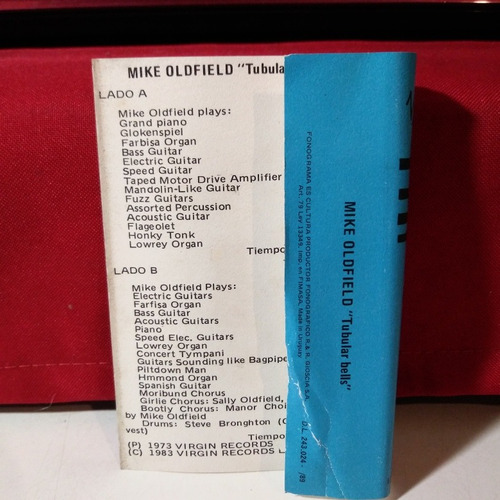 Imagen 2 de 4 de Mike Oldfield Tubular Bells Cassettes 1973, El Exorcista