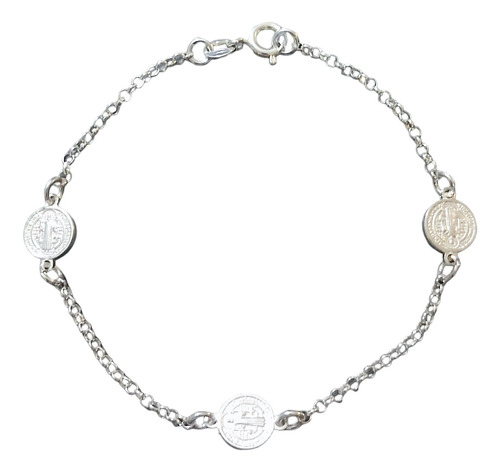 Pulsera San Benito Niño Niña Mujer Plata 925 + Caja Regalo