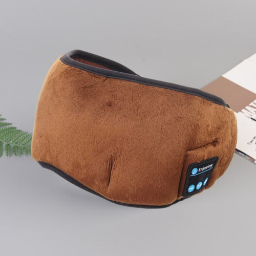 Máscara De Dormir Meditar Bluetooth Musical Com Fone De Ouvido Tapa Olho Marrom Ecommercebv