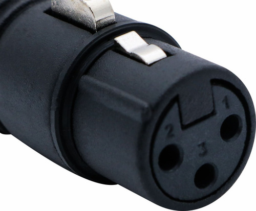 Plug Conector Xlr Canon Femea 3 Pinos Preto Sk013 Da Csr