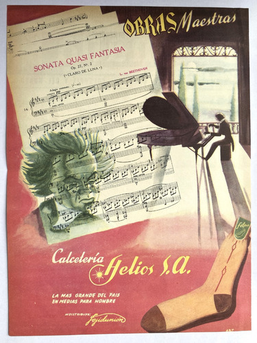 Calcetería Helios Publicidad De 1950 Sonata Quasi Fantasía