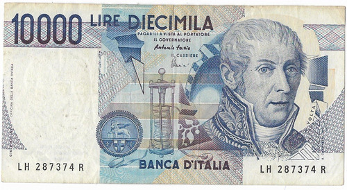 !!!! Italia 10.000 Liras Año 1984 Alessandro Volta !!!