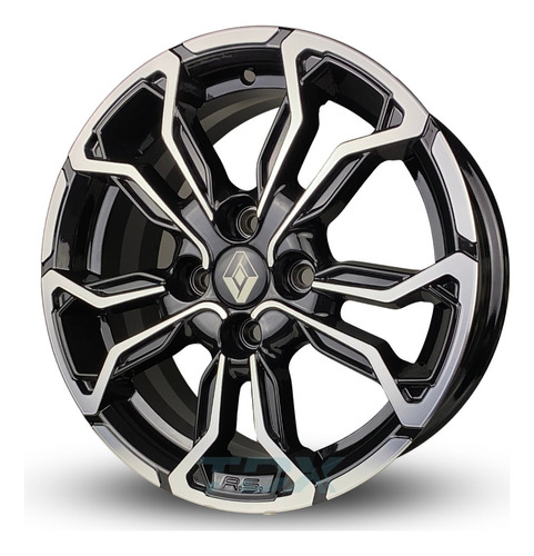 Rodas Renault Sandero Rs Aro 15 4x100 (jogo) +bicos Cor Preto Com Diamantado