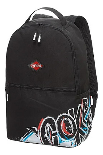 Mochila negra unisex Coca Cola Resistance para adultos, 34 x 43 cm