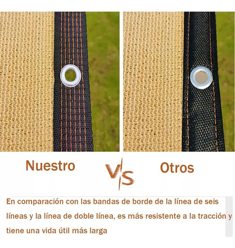 Malla Sombra 6x4m Exterior Con Cuerda Para Bloquear 95% Uv Rorb