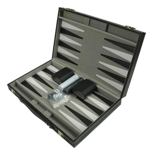Premium Medio Plegable Backgammon Juego De Mesa Set Pu Funda