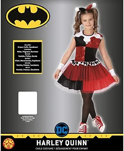 Rubies Girls Dc Super Villains Harley Quinn Disfraz Tutú Ves