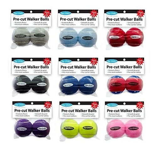 Top Glides Precut Walker Tennis Ball Glides (negro)