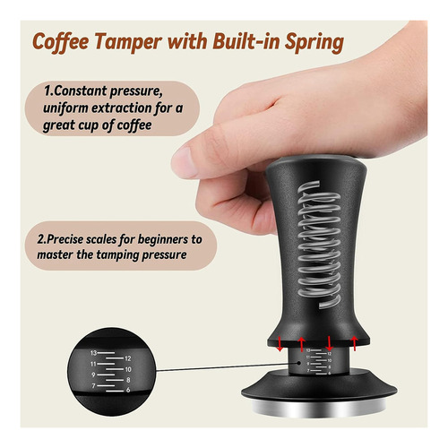 Coffee Espresso Tamper 51 Mm Com Mola Calibrada Por Ferramen