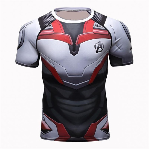 Camisa Compressão Masculina Vingadores Ultimato Camiseta Rashguard Blusa Slimfit Manga Curta