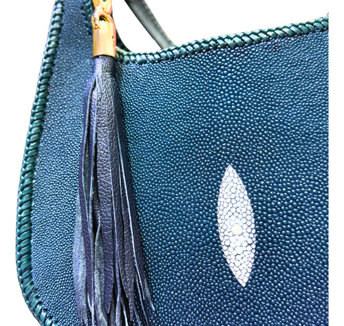 Bolso Dama De Piel Mantarraya Cincelado Rodu