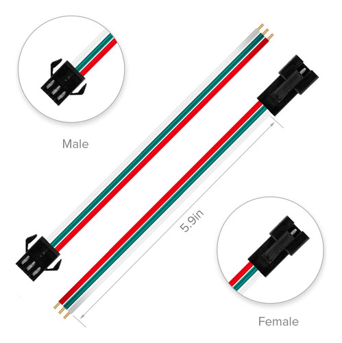 Conectores Jst Sm De 3 Pines Para Tira De Led Ws2812b Ws2811
