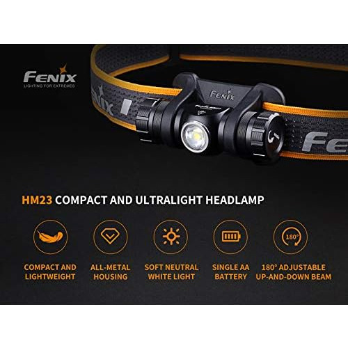 Linterna Frontal Led Fenix Hm23 De 240 Lúmenes Acampar...