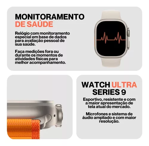 Smartwatch Lançamento 2023 Watch Ultra 45mm Series 9 Pro Max