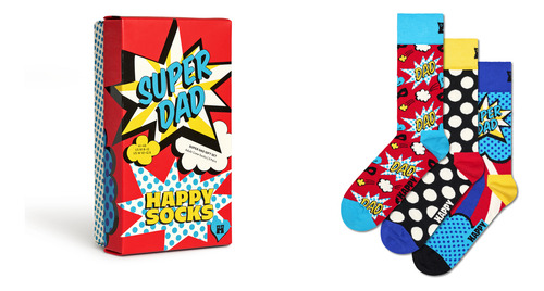 Calcetines Largos Happy Socks Super Dad 3 Pares