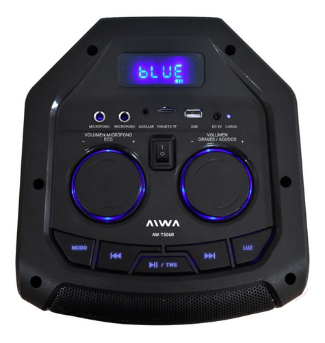 Imagen 2 de 9 de Parlante Torre Bluetooth Portátil Ring Luces Aiwa Aw-t506r