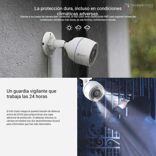 Combo X3 Ezviz H3c 1080p Color 24 - Exterior - Inteligencia