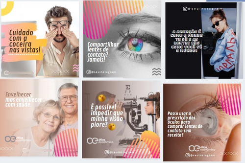 Artes Editáveis Canva Para Óticas - Design Redes Sociais